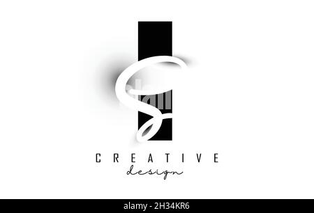 Letters IST Logo mit einem minimalistischen Design. Buchstaben I und S mit geometrischer und handschriftlicher Typografie. Kreative Vektor-Illustration mit Buchstaben. Stock Vektor