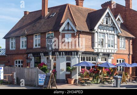 16. Jahrhundert The Hirsch Pub, Ascot High Street, Ascot, Berkshire, England, Vereinigtes Königreich Stockfoto