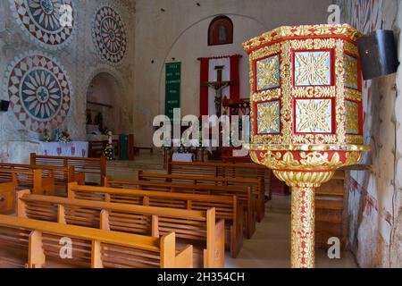 Iglesia de Santo Domingo (Klosterkirche), Uayma, Bundesstaat Yucatan, Mexiko Stockfoto