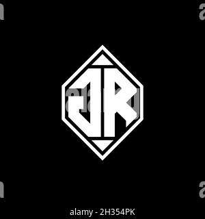 JL Monogram Logo-Buchstabe mit Gemoteric Linie abgerundeten Form Stil Design auf isoliertem Hintergrund, geschilderter Buchstabe Monogramm Stock Vektor