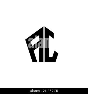 AJ Monogram-Logo mit polygonalem Design im geometrischen Formstil, isoliert auf weißem Hintergrund. Stern polygonal, Schild Stern geometrisch. Stock Vektor
