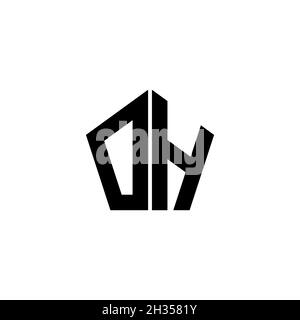 OH Monogram Logo Brief mit polygonalen geometrischen Form Stil Design isoliert auf weißem Hintergrund. Stern polygonal, Schild Stern geometrisch. Stock Vektor