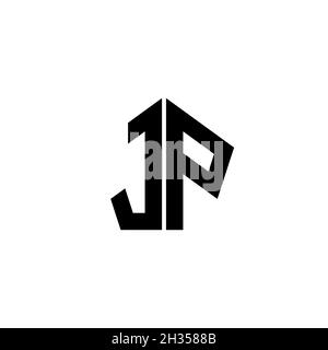 JP Monogram-Logo-Buchstabe mit polygonalem geometrischen Formstil-Design isoliert auf weißem Hintergrund. Stern polygonal, Schild Stern geometrisch. Stock Vektor