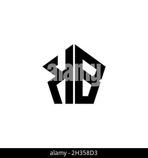 KB Monogram-Logo mit polygonalem Design im geometrischen Formstil, isoliert auf weißem Hintergrund. Stern polygonal, Schild Stern geometrisch. Stock Vektor