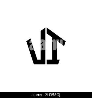 UI Monogram-Logo-Buchstabe mit polygonalem geometrischen Formstil-Design isoliert auf weißem Hintergrund. Stern polygonal, Schild Stern geometrisch. Stock Vektor