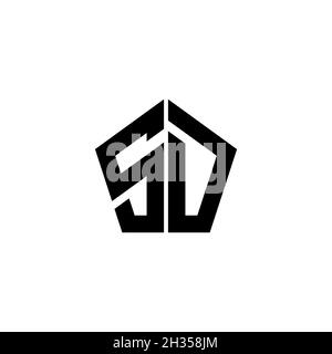 SD Monogram-Logo mit polygonalem Design im geometrischen Formstil, isoliert auf weißem Hintergrund. Stern polygonal, Schild Stern geometrisch. Stock Vektor