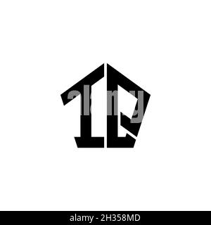 IQ Monogram Logo-Buchstabe mit polygonalem geometrischen Formdesign isoliert auf weißem Hintergrund. Stern polygonal, Schild Stern geometrisch. Stock Vektor