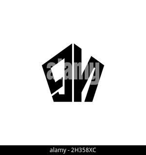 QN Monogram-Logo mit polygonalem Design im geometrischen Formstil, isoliert auf weißem Hintergrund. Stern polygonal, Schild Stern geometrisch. Stock Vektor