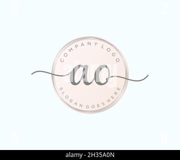 AO feminines Logo. Verwendbar für Natur, Salon, Spa, Kosmetik und Beauty Logos. Flaches Vektor-Logo-Design-Template-Element. Stock Vektor