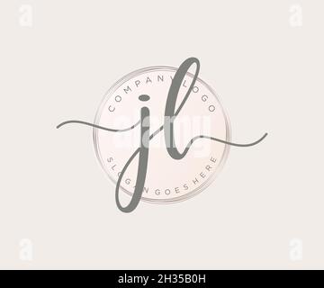 JL feminines Logo. Verwendbar für Natur, Salon, Spa, Kosmetik und Beauty Logos. Flaches Vektor-Logo-Design-Template-Element. Stock Vektor