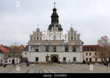 Renaissance-Rathaus, Stribro, Tschechische Republik Stockfoto