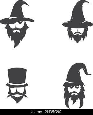 Logo-Vektor mit schwarzem Assistenten Stock Vektor