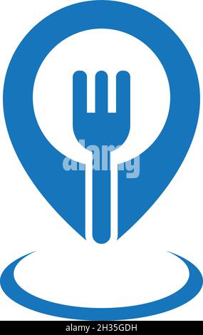 Restaurant Point Logo Vektor ilustration Design Stock Vektor