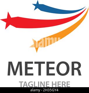 Vektorvorlage für das Logo der Meteoritenilustration Stock Vektor