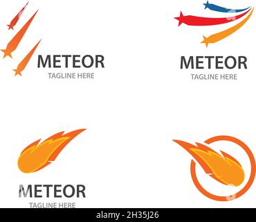 Vektorvorlage für das Logo der Meteoritenilustration Stock Vektor