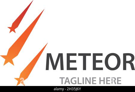 Vektorvorlage für das Logo der Meteoritenilustration Stock Vektor