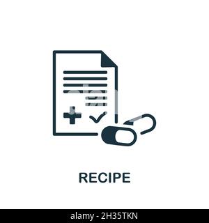 Rezept-Symbol. Monochromes Schild aus der Sammlung des Krankenhausregimes. Kreative Rezept Symbol Illustration für Web-Design, Infografiken und mehr Stock Vektor