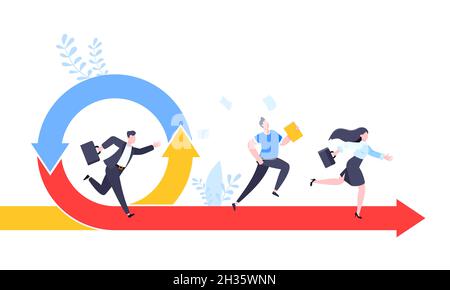 Agile Entwicklungsmethodik Geschäftskonzept flacher Stil Design Vektor Illustration Stock Vektor