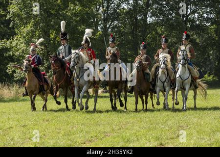 Erstes Reich Napoleon Bonaparte Nachstellung Schloss Plessis-Bourré Frankreich Stockfoto