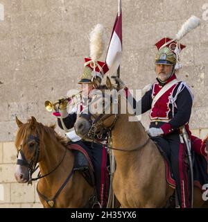 Erstes Reich Napoleon Bonaparte Nachstellung Schloss Plessis-Bourré Frankreich Stockfoto