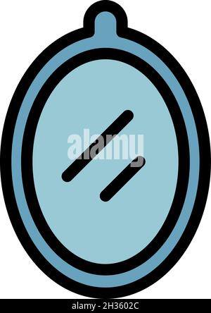 Symbol für den Wandspiegel im Kinderzimmer. Umriss Kinderzimmer Wand Spiegel Vektor Symbol Farbe flach isoliert Stock Vektor