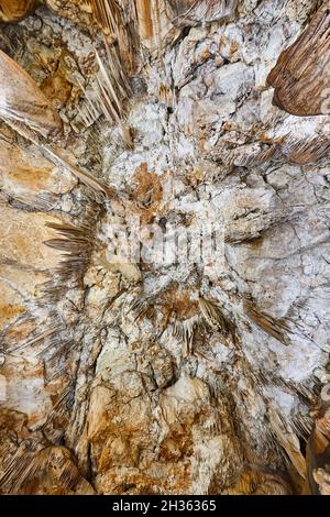 Campanet Höhlen auf Mallorca. Geologisch und mineralisch. Balearen. Spanien Stockfoto