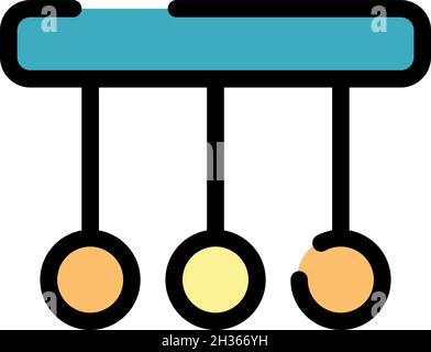 Kugelpendel-Symbol. Kontur Kugel Pendel Vektor Symbol Farbe flach isoliert Stock Vektor