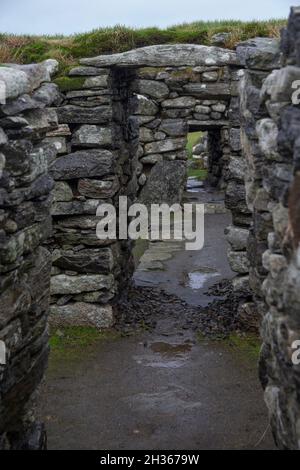 Blackhouse Ruins Arnol, Isle of Lewis, Schottland Großbritannien Stockfoto