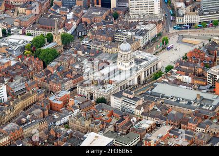 Luftaufnahme des Stadtzentrums von Nottingham, Nottinghamshire England Stockfoto