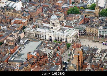 Luftaufnahme des Stadtzentrums von Nottingham, Nottinghamshire England Stockfoto