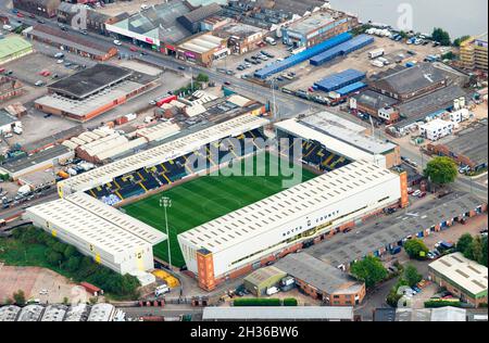 Luftbild des Notts County Football Club, Nottingham England, Großbritannien Stockfoto