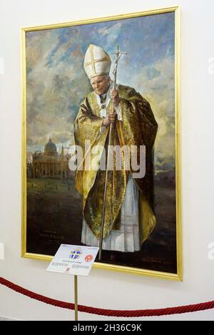 Apostolischer Palast, Gemälde Papst Johannes Paul II Wojtyla, Castel Gandolfo, Latium, Italien, Europa Stockfoto