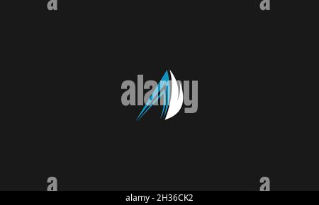 LEETERS AV-LOGO-DESIGN MIT NEGATIVEM PLATZEFFEKT FÜR DIE ILLUSTRATION Stock Vektor