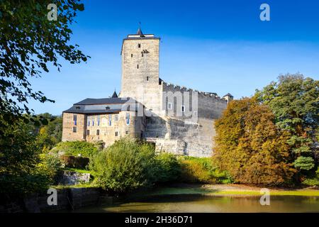 Gotický Hrad Kost u Sobotky, Cesky Raj, Ceska Republika/gotischen Burg Kost in der Nähe der Stadt Sobotka, böhmische Paradiise, Tschechische Republik Stockfoto