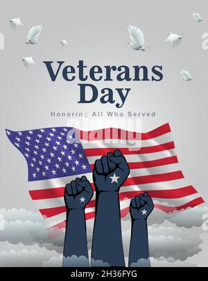 Happy Veterans Tag Amerika Grüße. vektor Illustration Design Stock Vektor