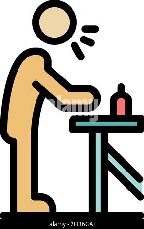 Symbol „Hustenmann“. Kontur Husten man Vektor Symbol Farbe flach isoliert Stock Vektor