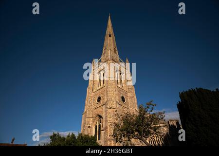 Thaxted Church Essex England Foto von Brian Harris 25. Oktober 2021 die Kirche des heiligen Johannes des Täufers mit unserer Lieben Frau und dem heiligen Laurence ist das p Stockfoto