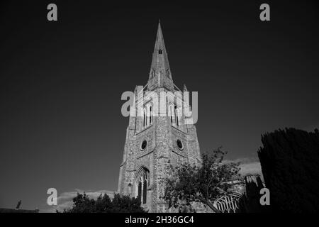 Thaxted Church Essex England Foto von Brian Harris 25. Oktober 2021 die Kirche des heiligen Johannes des Täufers mit unserer Lieben Frau und dem heiligen Laurence ist das p Stockfoto