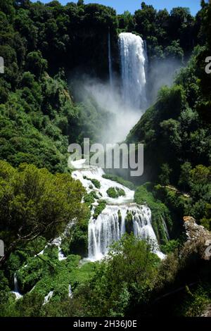 Wasserfälle Cascate delle Marmore, Marmore, Fluss Nera, Terni, Umbrien, Italien, Europa Stockfoto