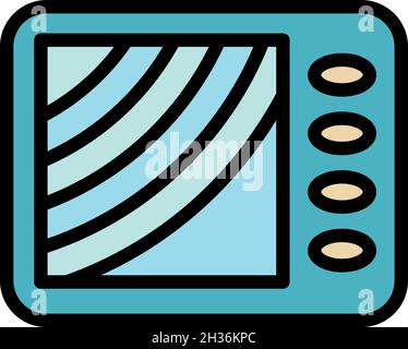 Symbol für den digitalen Fischfinder. Kontur digitalen Fischfinder Vektor Symbol Farbe flach isoliert Stock Vektor