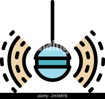 Echolot-Symbol für Fischsucher. Kontur Fischfinder Sonar Vektor Symbol Farbe flach isoliert Stock Vektor
