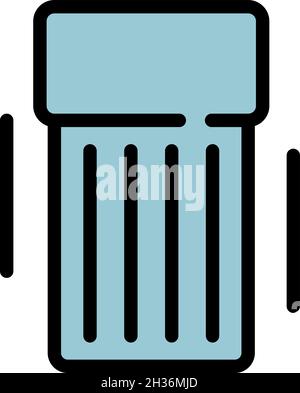 Symbol für das Campingbett. Kontur Camping Bett Vektor Symbol Farbe flach isoliert Stock Vektor