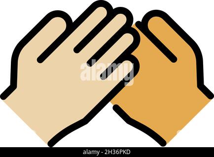 Symbol „Headhunter Handshake“. Outline Headhunter Handshake Vektor-Symbol Farbe flach isoliert Stock Vektor