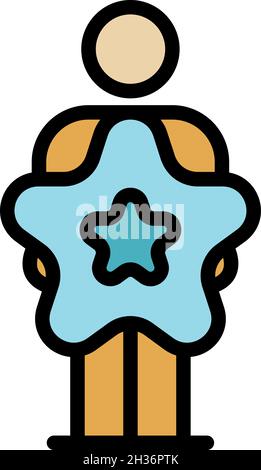 Symbol für STAR Command Manager. Outline STAR Command Manager Vektorsymbol Farbe flach isoliert Stock Vektor