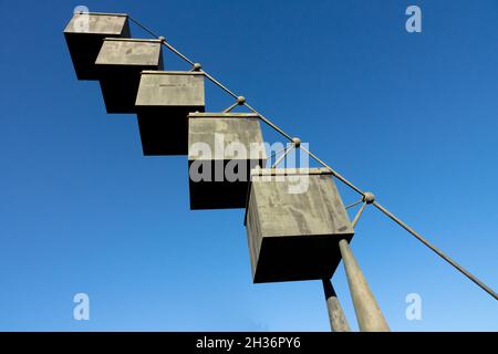 Es Baluard Museum für moderne und zeitgenössische Kunst. Palma de Mallorca. Spanien Skulptur im Freien von Calatrava Stockfoto