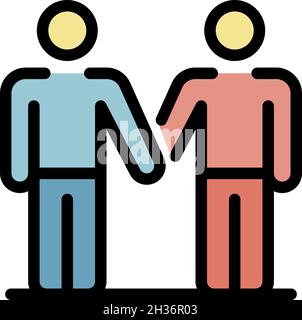 Symbol für den Rekrutierer von Freunden. Kontur Freund Rekrutierer Vektor-Symbol Farbe flach isoliert Stock Vektor