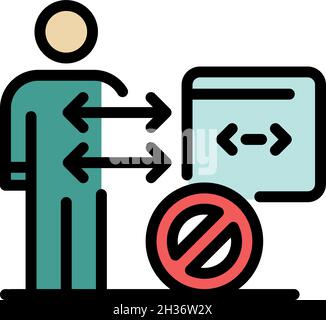 Symbol für Anwendungsentwickler. Kontur App Entwickler Vektor Symbol Farbe flach isoliert Stock Vektor