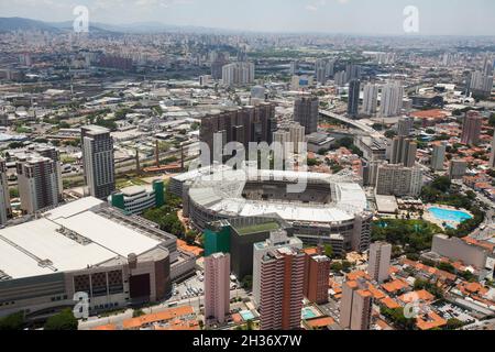 SAO PAULO BRASILIEN STADT LUFTBILD Arena Allianz - Palmeiras ANSICHT. Hochwertige Fotos Stockfoto