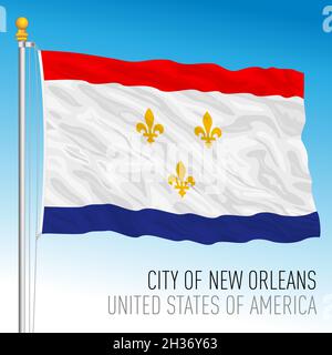 Flagge der Stadt New Orleans, Louisiana, USA, Vektorgrafik Stock Vektor