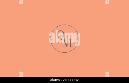 BUCHSTABEN QM-LOGO-DESIGN MIT NEGATIVEM PLATZEFFEKT FÜR DIE ILLUSTRATION Stock Vektor